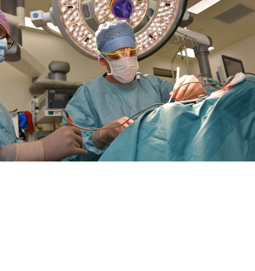 Surgeons working with a iKnife